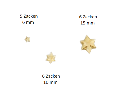 Verzierwachs Sterne 10 mm mit 6 Zacken Gold (4 Stück)