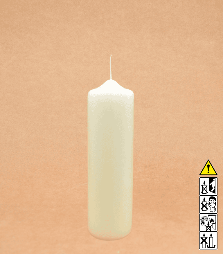 Kerzenrohling Spitzkopfkerze 250 x 60 mm getaucht elfenbein