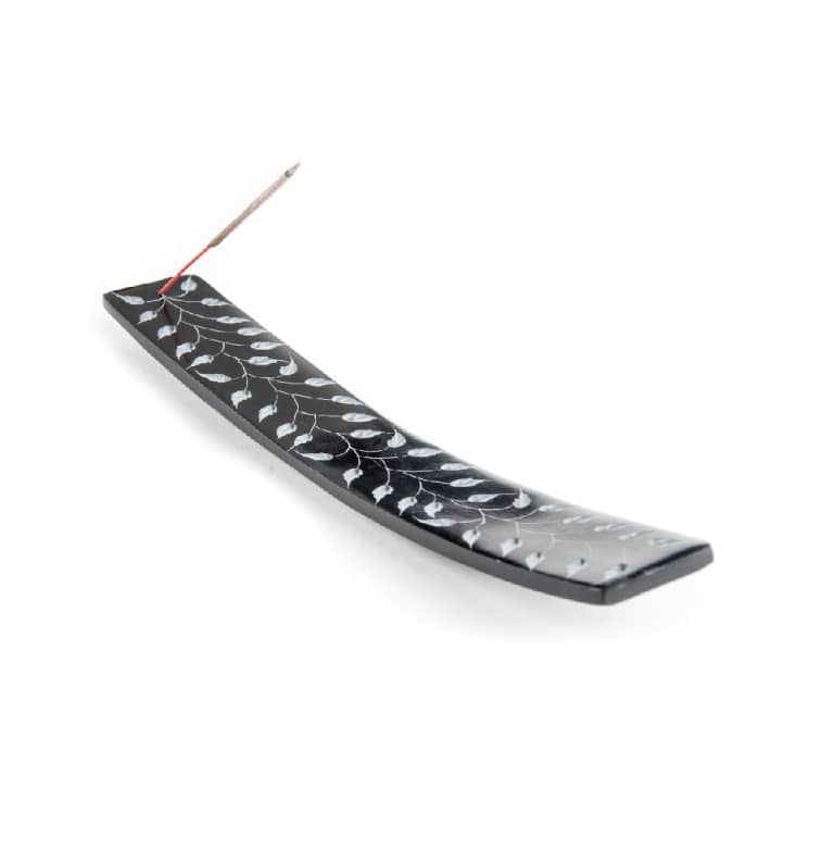 Räucherstäbchenhalter "Blätter graviert" 255 mm Räuchern mit Räucherstäbchenhalter "Blätter graviert" 255 mm
