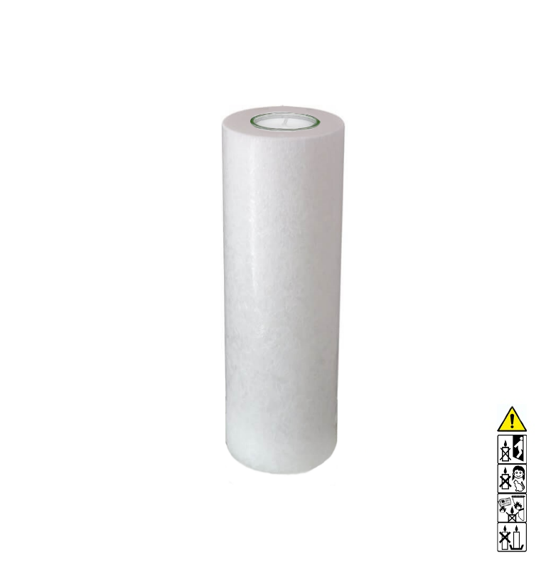 Kerzenrohling Rund Stearin weiß-kristall 80 x 250 mm mit Teelicht