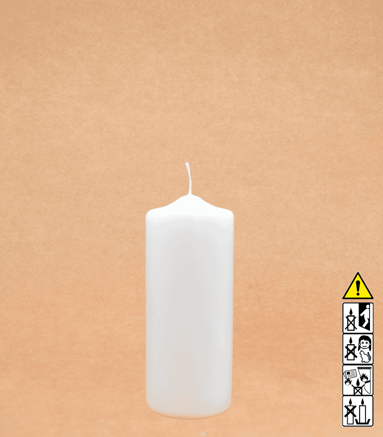 Kerzenrohling Spitzkopfkerze 200 x 80 mm getaucht weiß