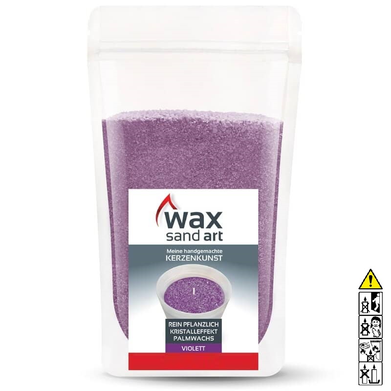 Kerzensand ohne Duft 500 gr. violett - inkl. 2 Holzdochte mit Halter Kerzen selbst machen mit Kerzensand ohne Duft 500 gr. violett - inkl. 2 Holzdochte mit Halter
