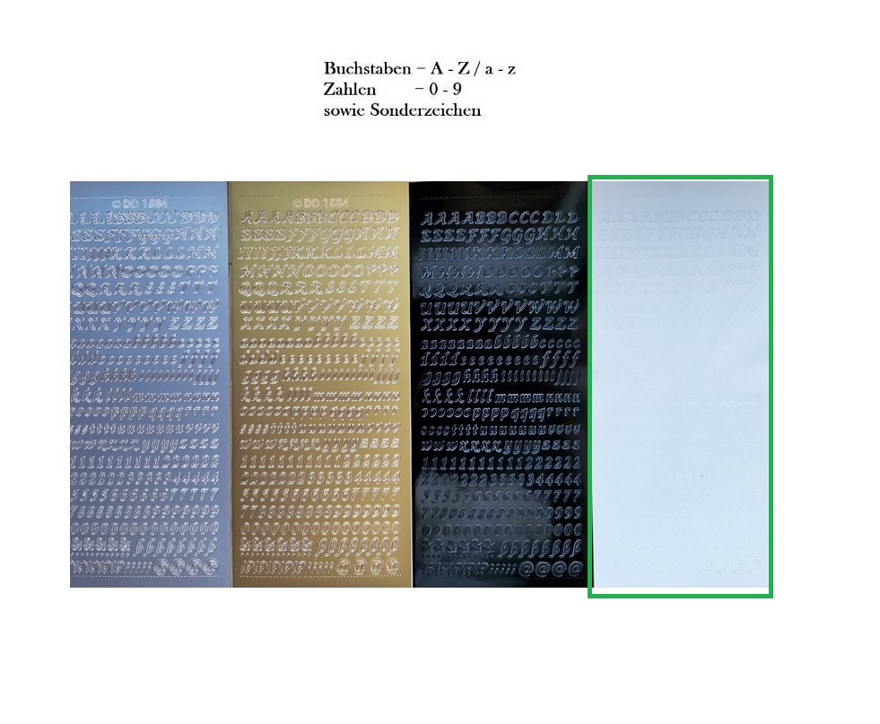 Sticker Klebebuchstaben A - Z / a - z / Sonderzeichen und -zahlen Weiß 8 mm Sticker Klebebuchstaben A - Z / a - z / Sonderzeichen und -zahlen Weiß 8 mm