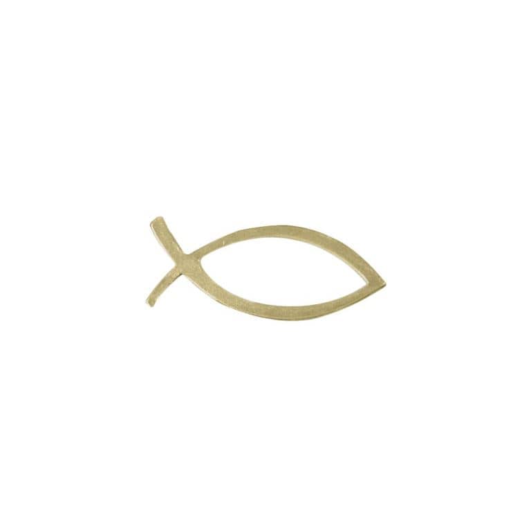 Verzierornament Verzierwachs online bestellen Christlicher Fisch gold 50 x 20 mm
