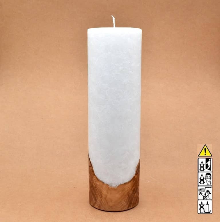 Hochzeitskerze, Kerze mit Holzeinsatz ohne Teelicht rund, Stearin, Individuelle, perönliche Hochzeitskerze  im Kerzen online Shop für Hochzeiten bestellen, günstig kaufen.