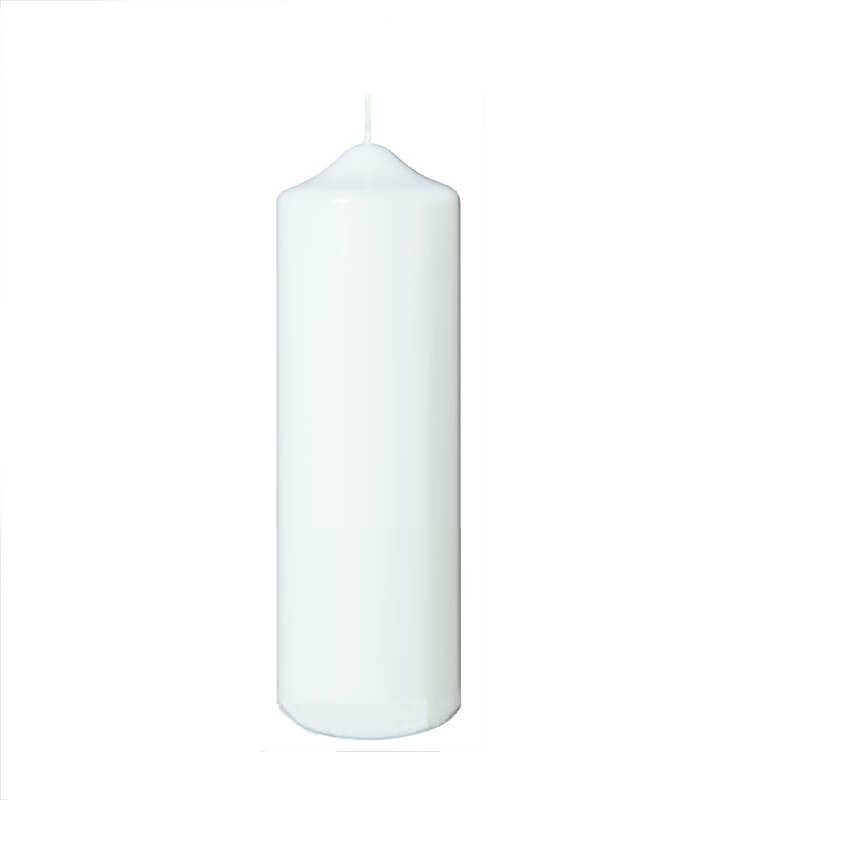 Mit hochwertigen Kerzenrohling  Stumpenkerze 200 x 70 mm getaucht weiß bastelt macht Freude.