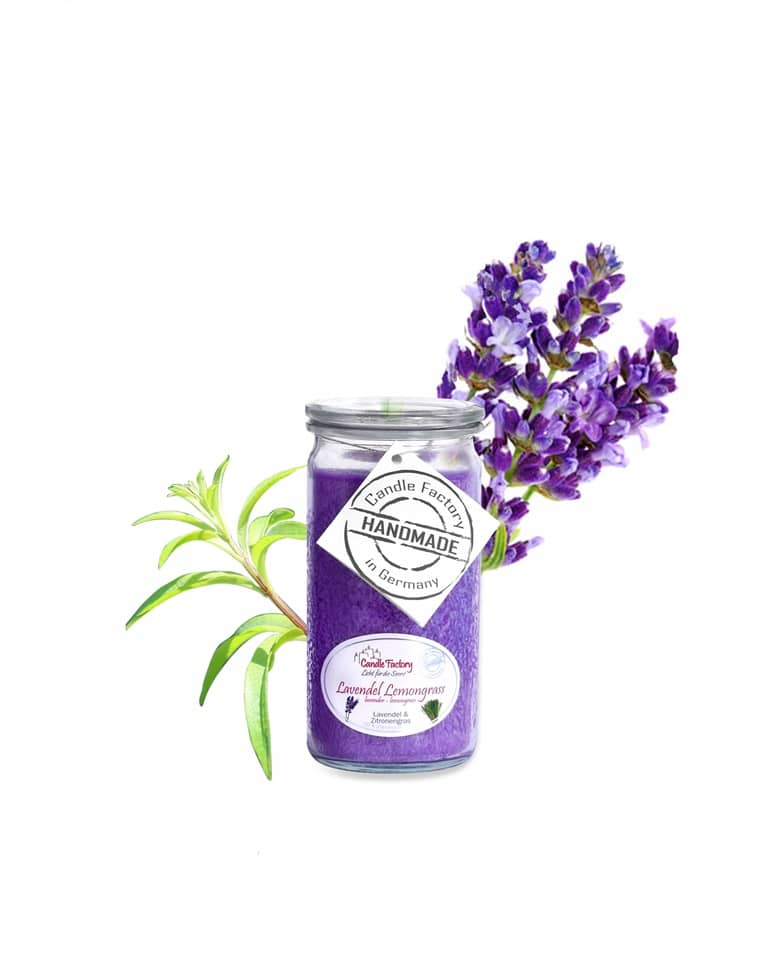 Hochwertige Duftkerze von Candle Factory Lavendel Lemongras Mini Jumbo im Glas g?nstig in Kerzen Online Shop kaufen. Duftkerzen im Glas. Geschenkidee Lavendel Lemongras Mini Jumbo im Glas