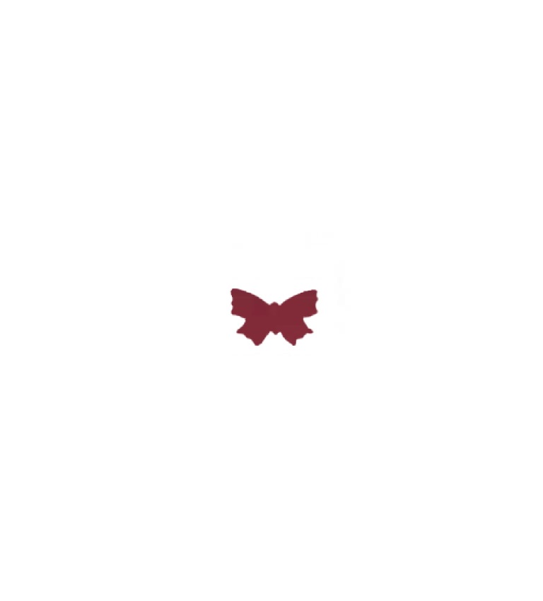 Verzierornament Schmetterling klein ca. 13 x 8 mm Farbe: weinrot