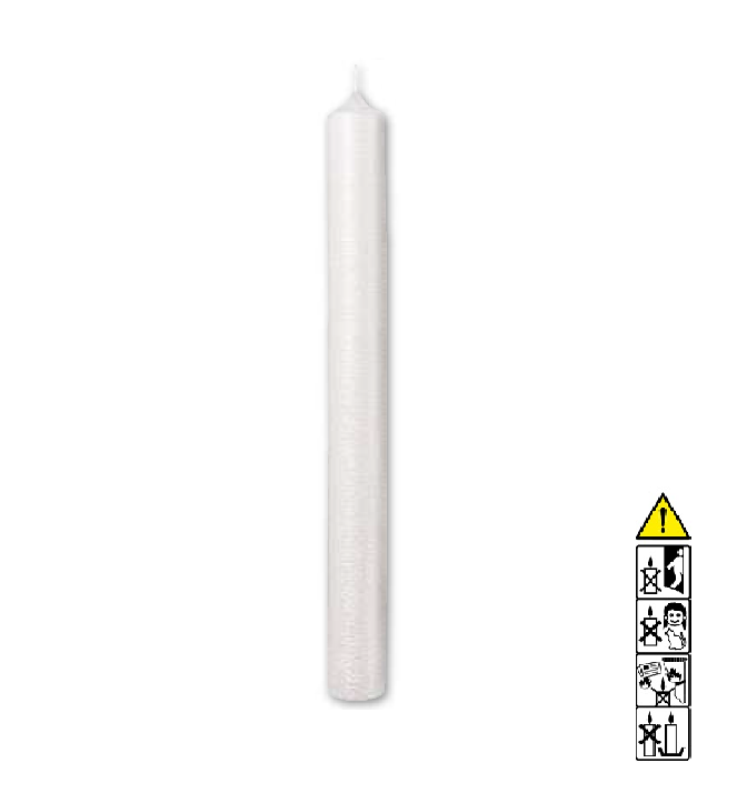 Kerzenrohling Altarkerze Spitzkopfkerze 400 x 40 mm getaucht quer gebürstet perlmutt lackiert