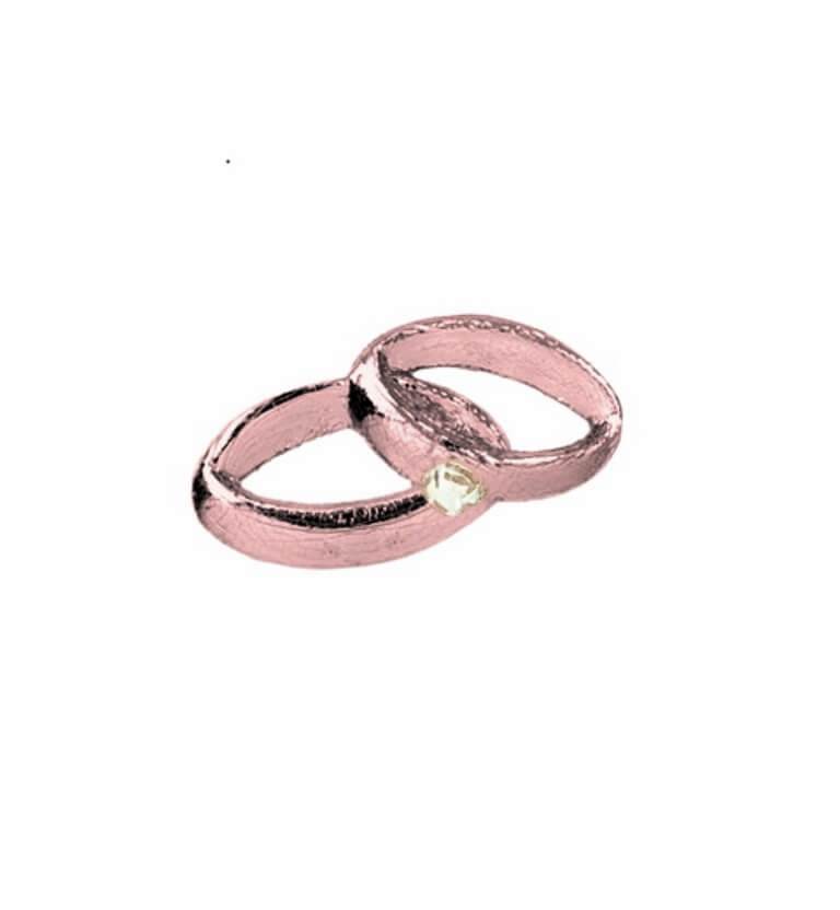 Verzierornament Verzierwachs online bestellen Ehering mit Stein Rosegold 35 x 18 mm