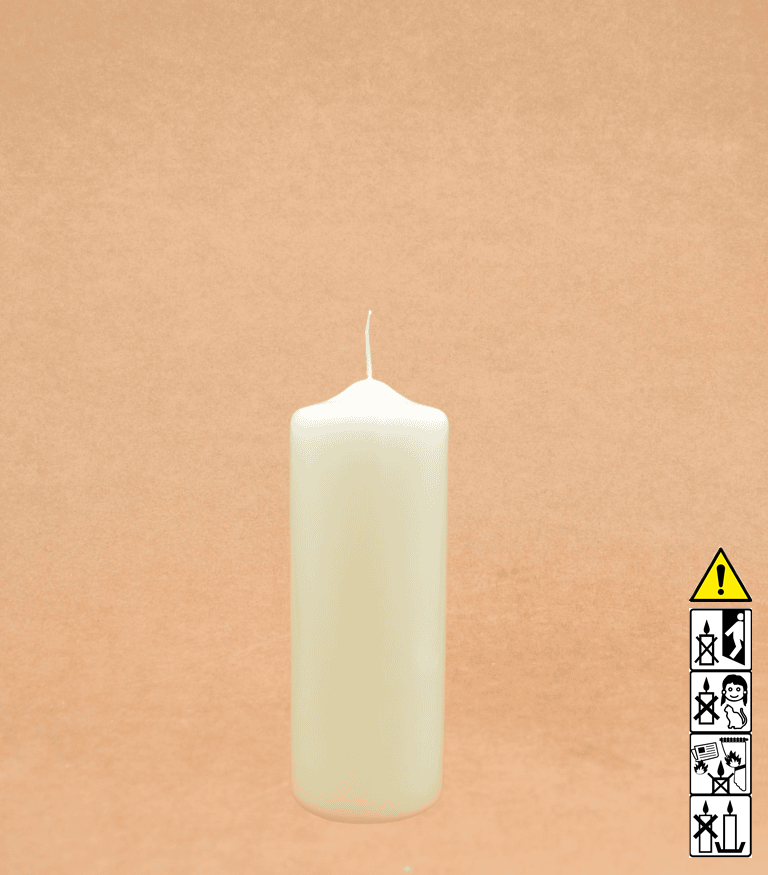 Kerzenrohling Spitzkopfkerze 200 x 60 mm getaucht elfenbein