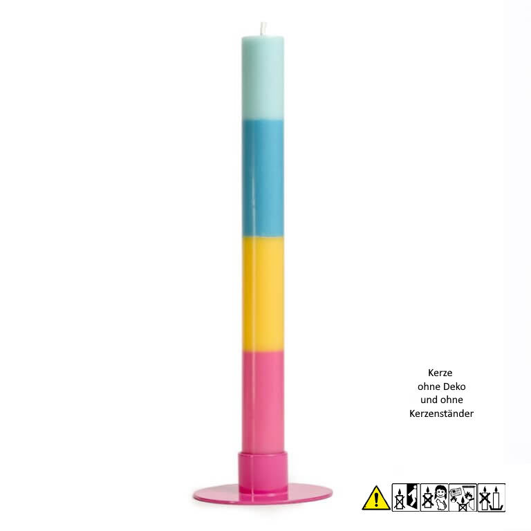 Bunte Stabkerze "Dankeschön" 22 x 230 mm (ohne Deko)