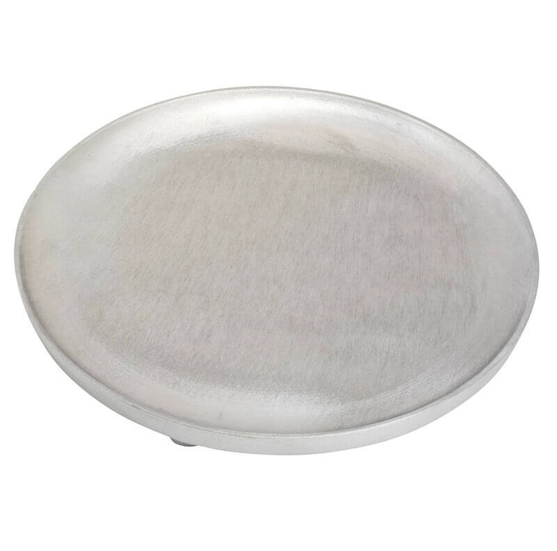 Kerzenteller oder Kerzenhalter kaufen für Ø Innen= 15 cm silberoptik matt (Alu) optimal.