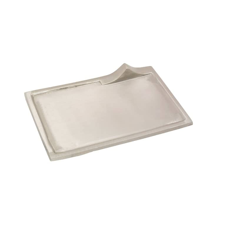 Kerzenteller / Kerzenhalter rechteckig Innen = 16 x 9 cm silberoptik matt Kerzenteller / Kerzenhalter rechteckig Innen = 16 x 9 cm silberoptik matt