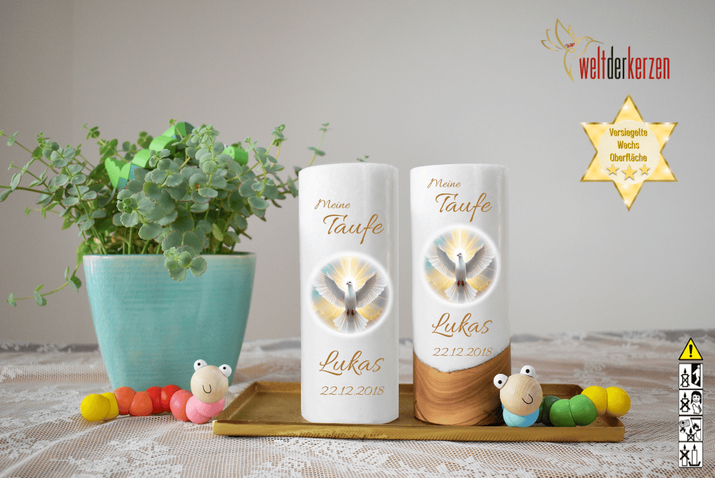 Taufkerze  Ø 8 cm "Heiliger Geist" Taufkerze  Ø 8 cm "Heiliger Geist"