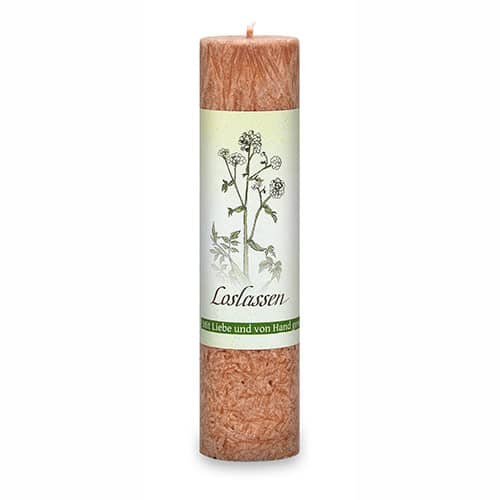 Allgäuer Heilkräuterkerze zum Thema Loslassen in unserem Kerzen Online Shop kaufen. Als Geschenk für Sie oder Ihn. 100% Vegane Kerze. Hergestellt aus Olivenöl.