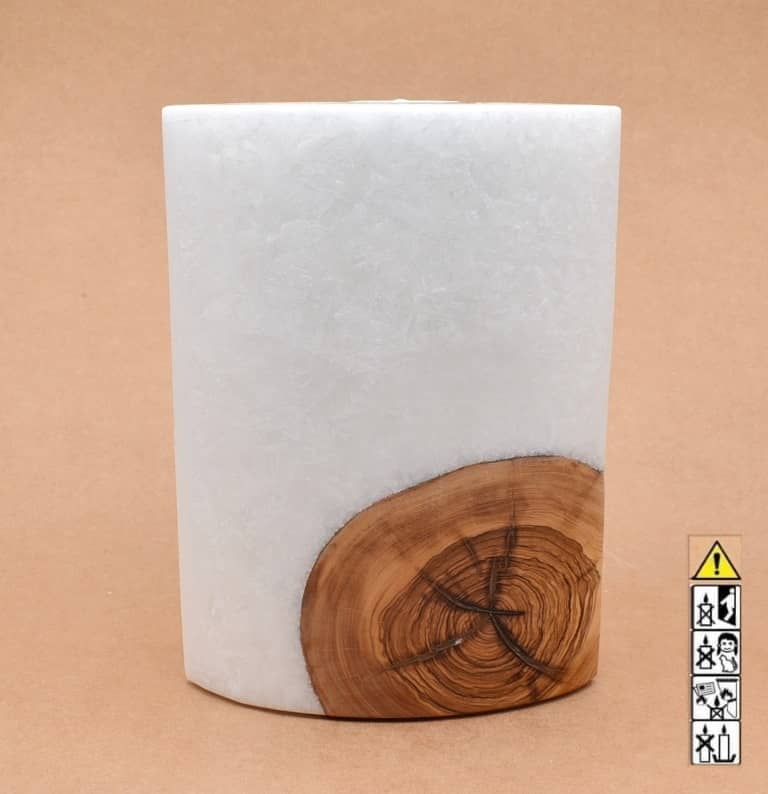 Kerze mit Holzelement, Individuelle, persönliche Hochzeitskerze  Holzkerze, Rund Stearinoptik, Hochzeitskerze mit Teelicht im Kerzen online Shop für Hochzeiten bestellen, günstig kaufen.