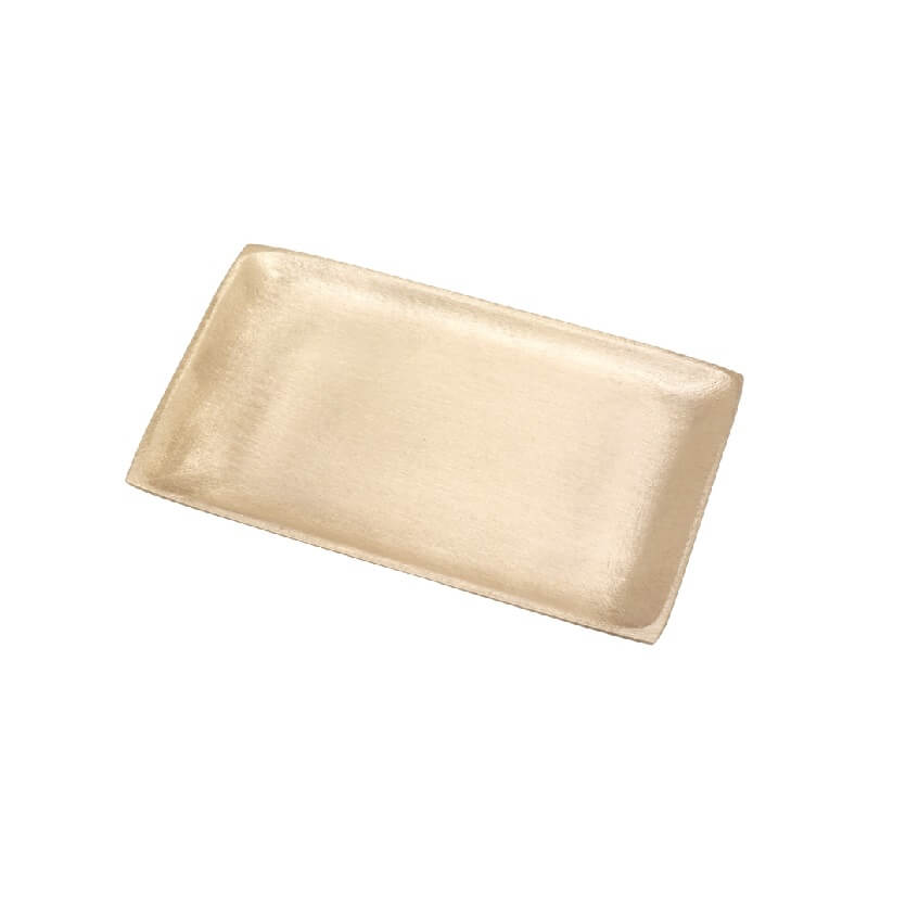 Kerzenteller / Kerzenhalter rechteckig gold Hochwertiger Kerzenteller / Kerzenhalter rechteckig Innen = 10 x 7 cm goldoptik matt im Onlineshop