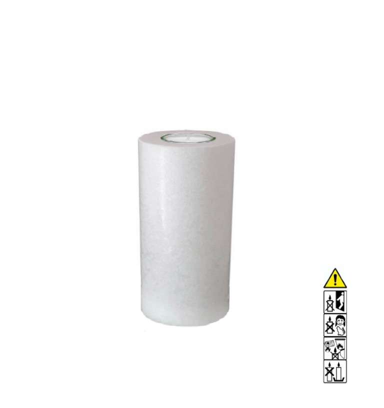 Kerzenrohling Rund Stearin weiß-kristall 90 x 200 mm mit Teelicht