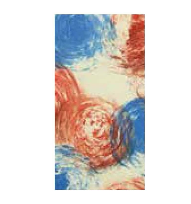 Verzierwachsplatten "2.11-2004 handbemalt" orange / blau / weiß Verzierwachsplatten "2.11-2004 handbemalt" orange / blau / weiß