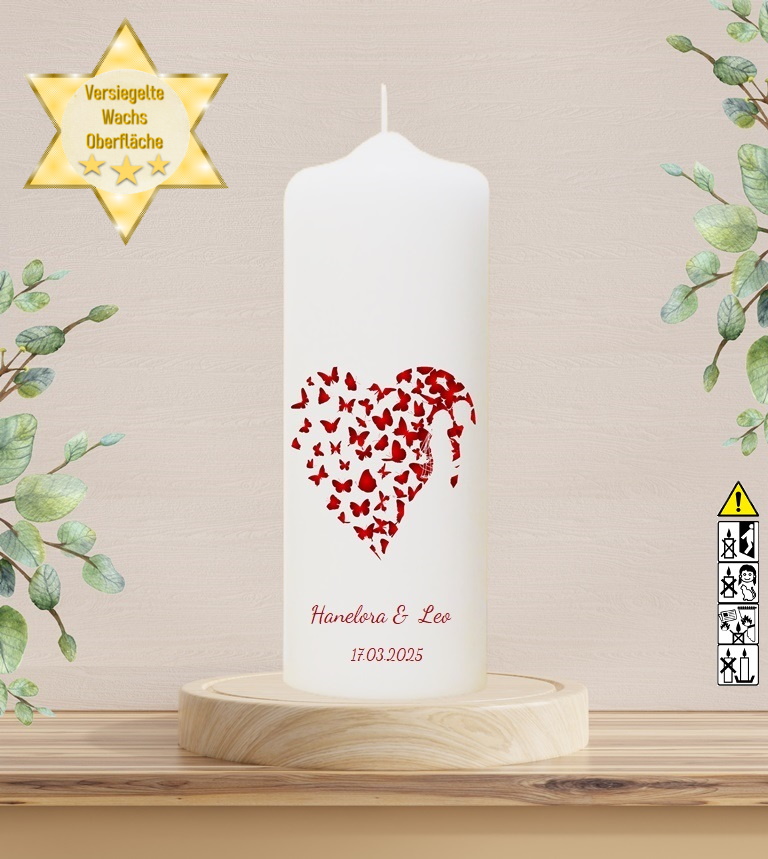 Personalisierte Hochzeitskerze "Brautpaar" 25 cm Personalisierte Hochzeitskerze "Brautpaar" 25 cm
