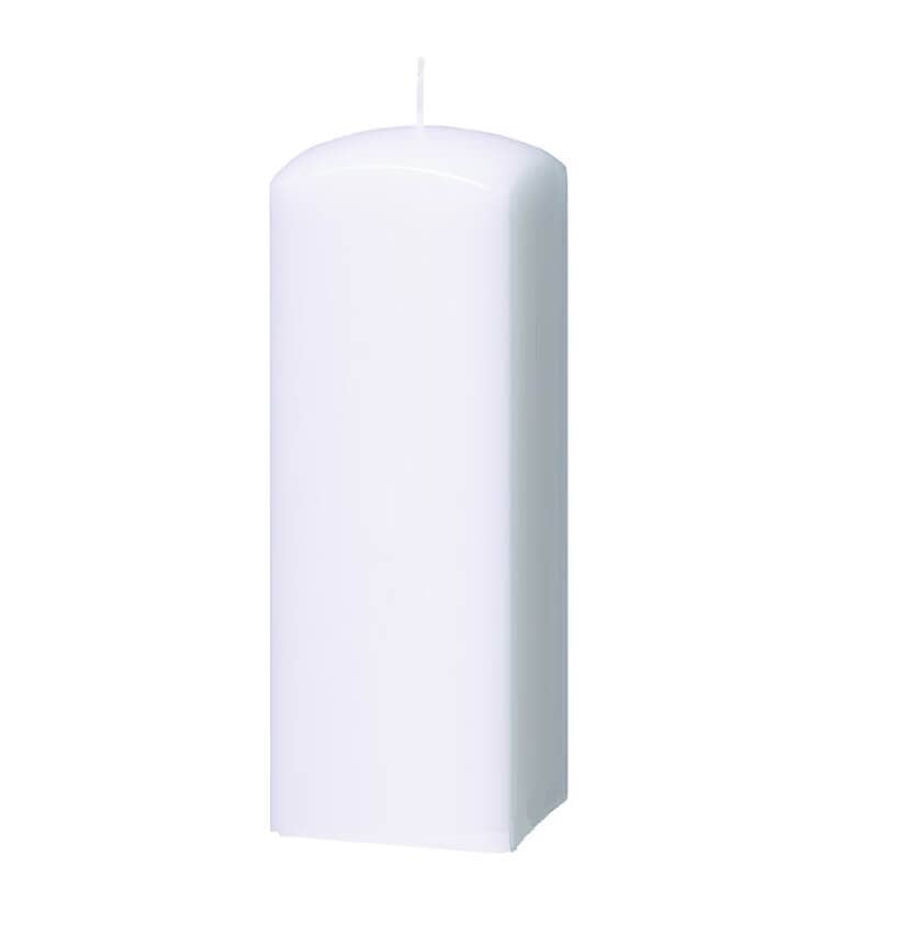 Mit hochwertigen Kerzenrohling 4-Kant 250 x 60 mm getaucht weiß bastelt macht Freude.