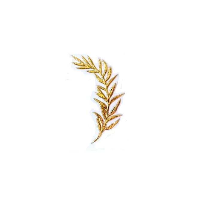 Verzierornament Verzierwachs "Blätterzweig" 100 x 35 mm gold (1 Stück) Verzierornament Verzierwachs online bestellen "Blätterzweig" 100 x 35 mm gold (1 Stück)