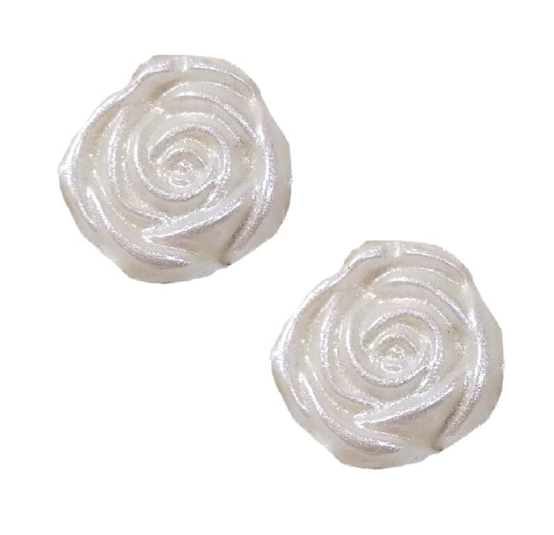 Rosenblüte 20mm in perlmutt (2 Stück)