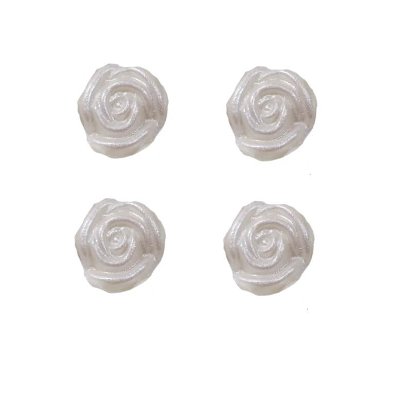 Rosenblüte 12mm in perlmutt (4 Stück)