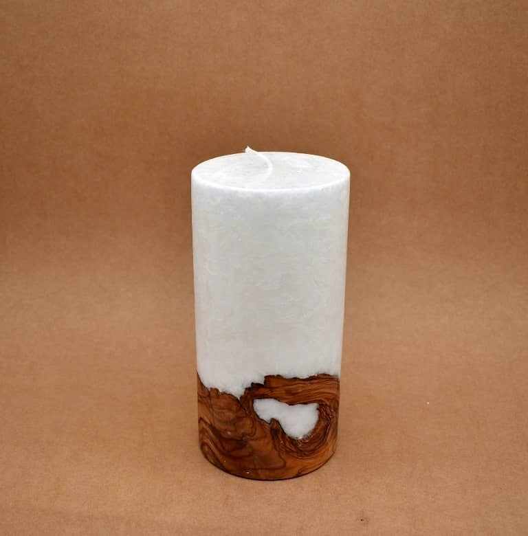 Hochzeitskerze, Kerze mit Holzeinsatz, Teelicht rund, Stearin, im Kerzen online Shop für Hochzeiten bestellen, günstig kaufen.