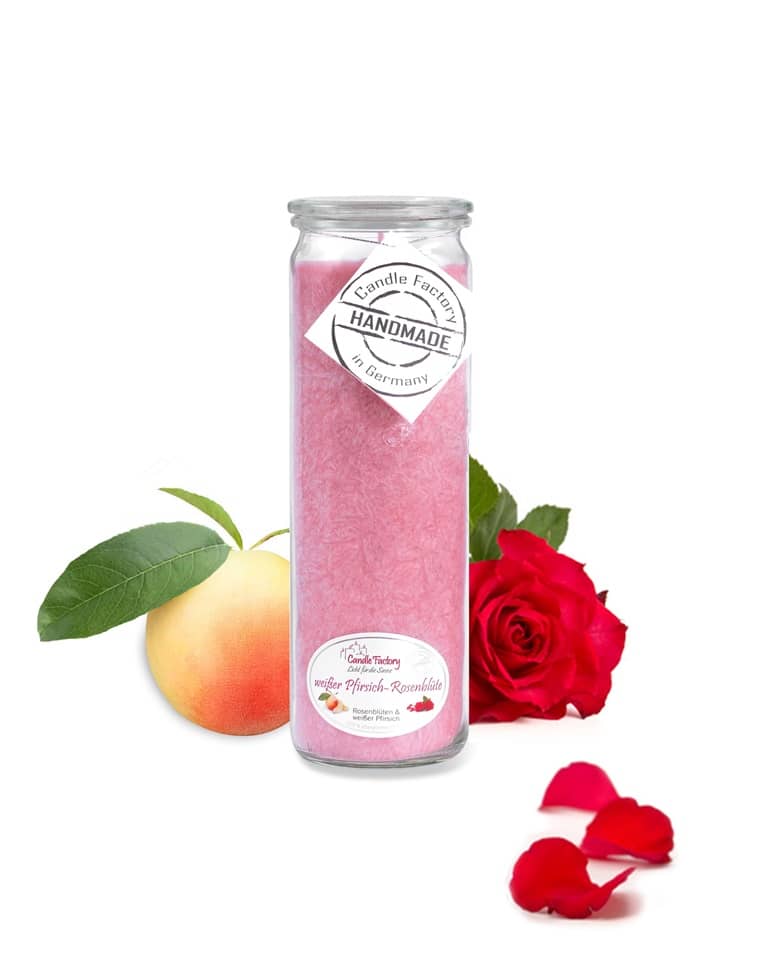 Hochwertige Duftkerze von Candle Factory Wei?er Pfirsich Rosenbl?te Big Jumbo g?nstig in Kerzen Online Shop kaufen. Duftkerzen im Glas. Geschenkidee Wei?er Pfirsich Rosenbl?te Big Jumbo.