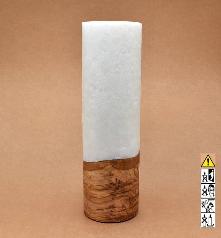 Hochzeitskerze, Kerze mit Holzeinsatz, Teelicht rund, Stearin, im Kerzen online Shop für Hochzeiten bestellen, günstig kaufen.