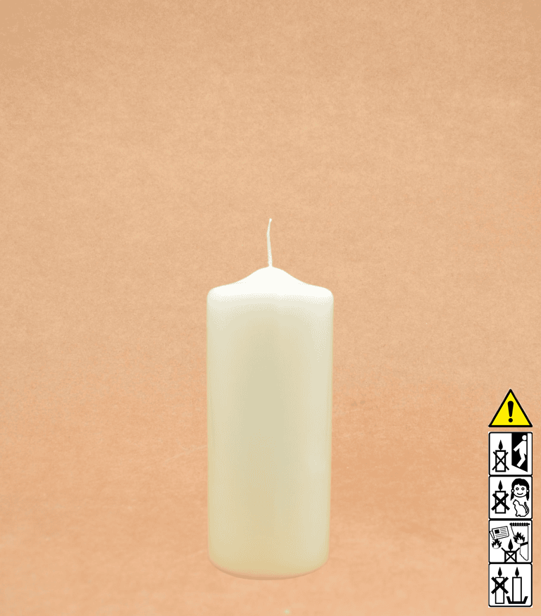 Kerzenrohling Spitzkopfkerze 200 x 80 mm getaucht elfenbein