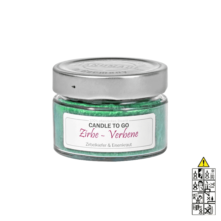 Zirbe-Verbene - Candle to Go Reisekerze. Duftkerze im Glas von Candle Factory