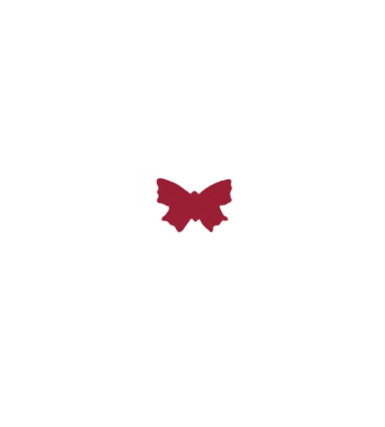 Verzierornament Schmetterling groß ca. 20 x 13 mm Farbe: altrot Verzierornament Schmetterling groß ca. 20 x 13 mm Farbe: altrot