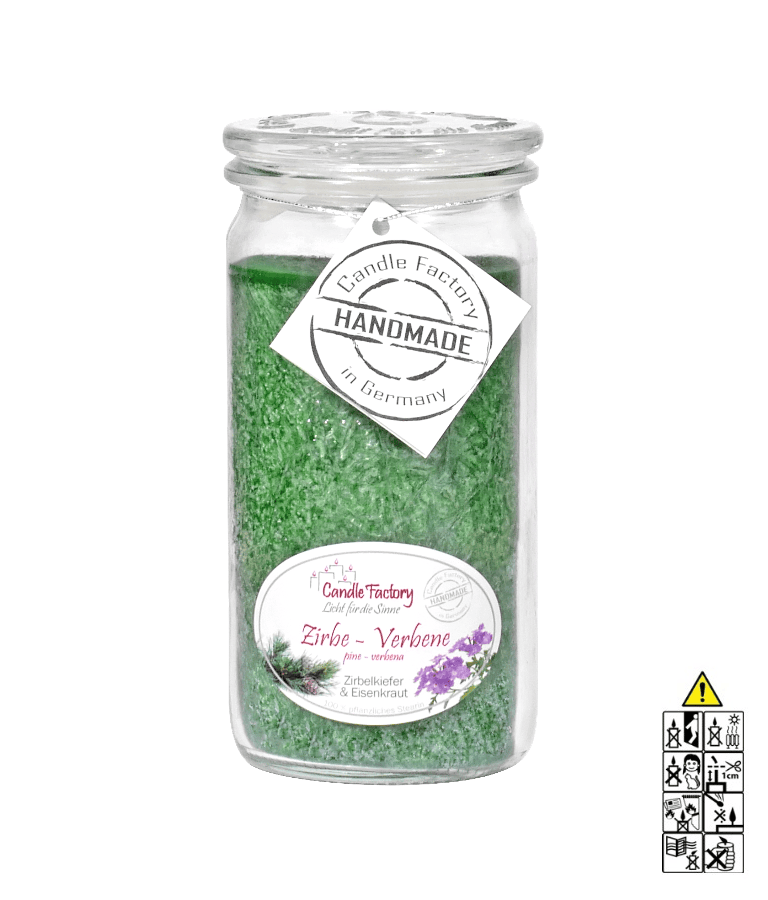 Zirbe-Verbene Mini Jumbo hochwertige Duftkerze im Glas