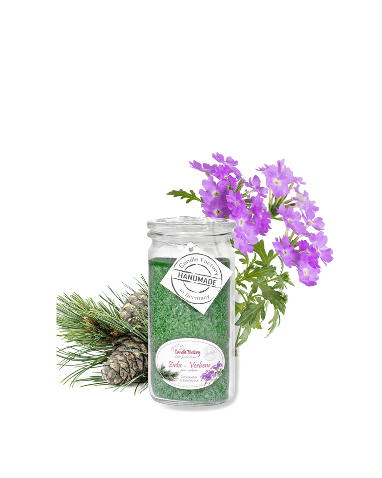Zirbe-Verbene Mini Jumbo hochwertige Duftkerze im Glas