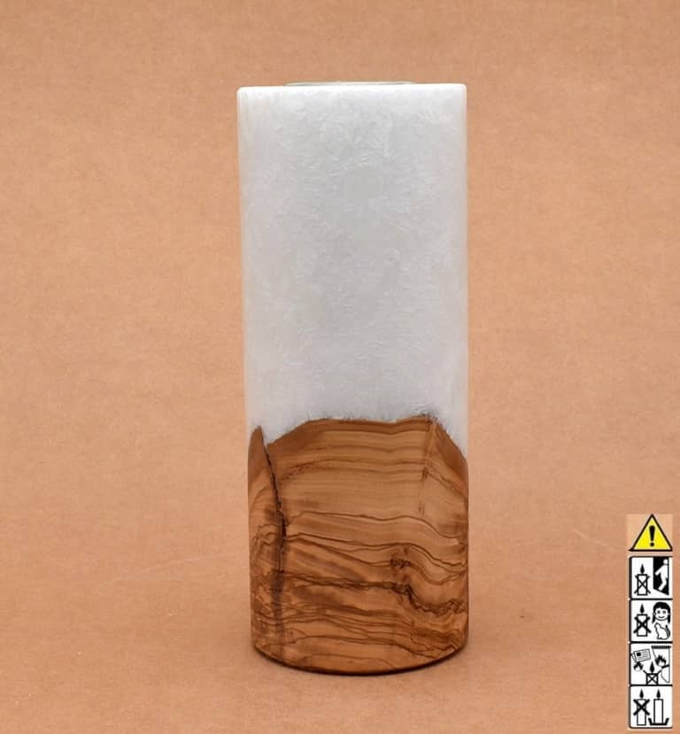 Kerze mit Holz Unikat Rund 80 x 200 mm mit Teelicht Nr.: 23 Kerze mit Holz Unikat Rund 80 x 200 mm mit Teelicht Nr.: 23