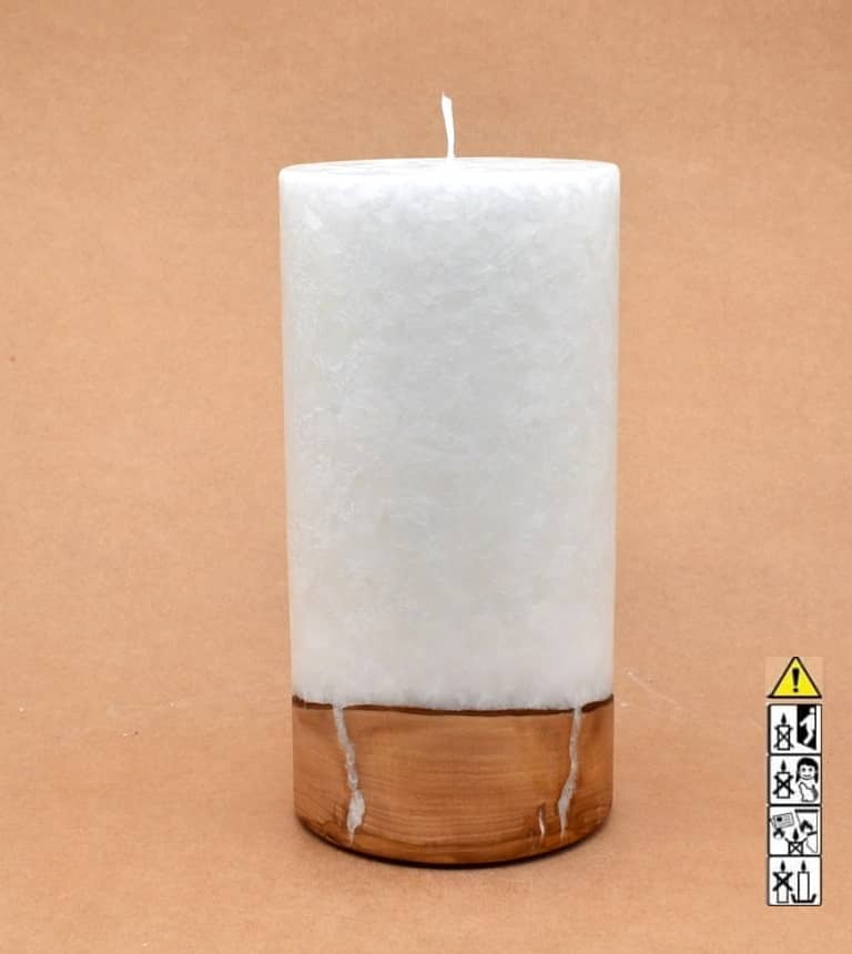 Kerzen mit Holzelement ohne Teelicht ❤️ online kaufen