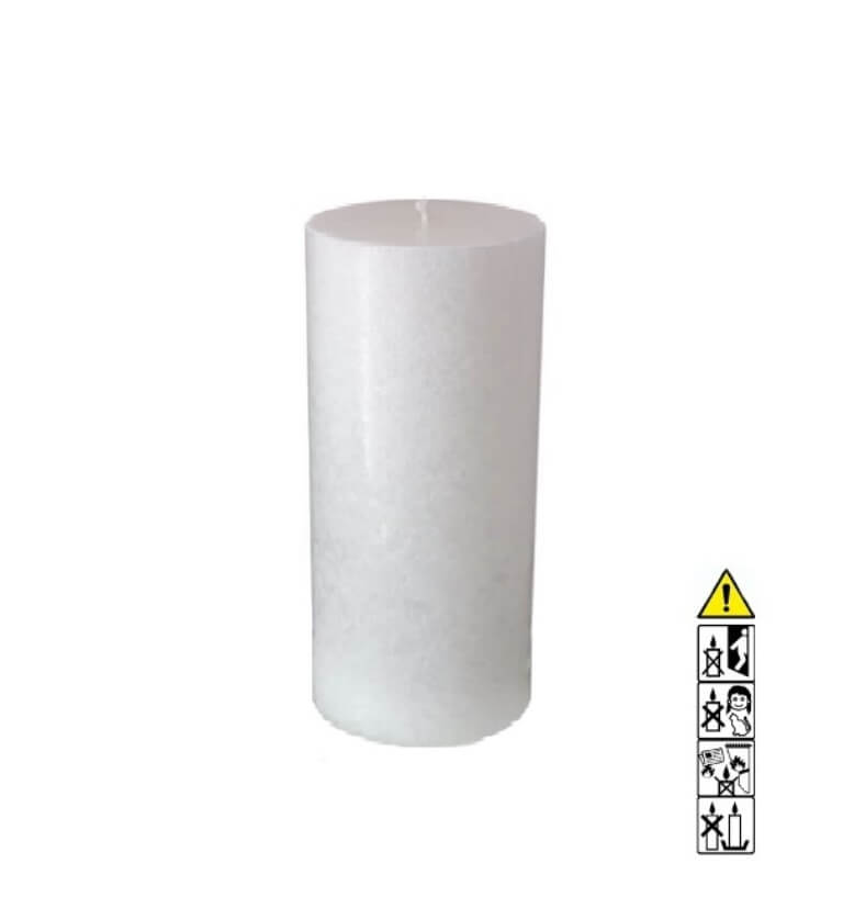 Kerzenrohling Rund Stearin weiß-kristall 100 x 250 mm mit Teelicht