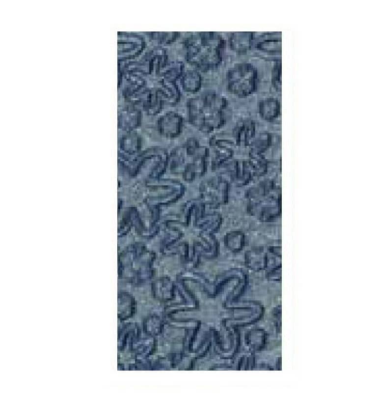 Stanzwachsplatten "2.10-29-52-97" Blumen blau metallic Stanzwachsplatten "2.10-29-52-97" Blumen blau metallic