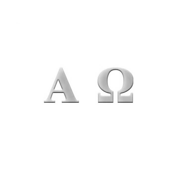 Verzierornament Verzierwachs Alpha + Omega silber 25 mm Verzierornament Verzierwachs online bestellen Alpha + Omega silber 25 mm
