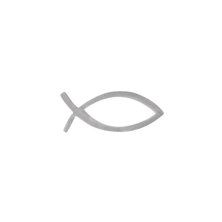 Verzierornament Verzierwachs online bestellen Christlicher Fisch silber 50 x 20 mm