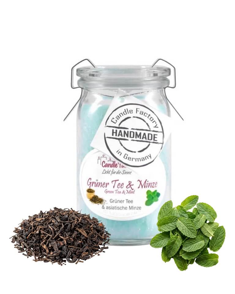 Hochwertige Duftkerze von Candle Factory Gr?ner Tee und Minze Baby Mini Jumbo Duftkerze im Glas in der Farbe t?rkis g?nstig in Kerzen Online Shop kaufen. Duftkerzen im Glas. Geschenkidee Gr?ner Tee und Minze Baby Mini Jumbo Duftkerze im Glas in der Farbe