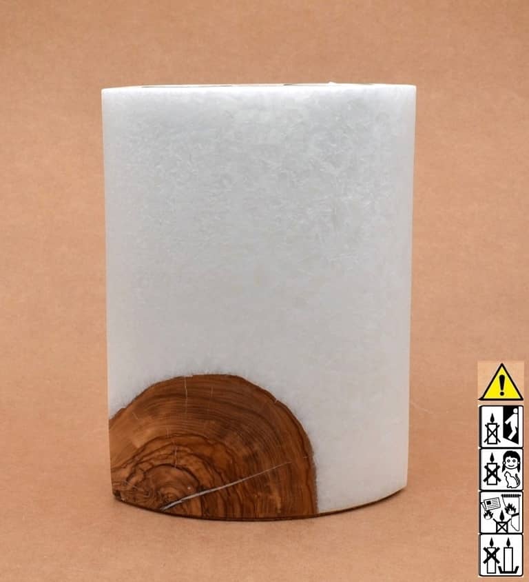 Oval Kerze mit Holz, Unikat Holzkerze, Individuelle runde Hochzeitskerze mit Holz aus Stearin. Kerze mit Holzelement, Individuelle, persönliche Hochzeitskerze Holzkerze, Rund Stearinoptik, Hochzeitskerze mit Teelicht im Kerzen online Shop für Hochzeiten bestellen, günstig kaufen.