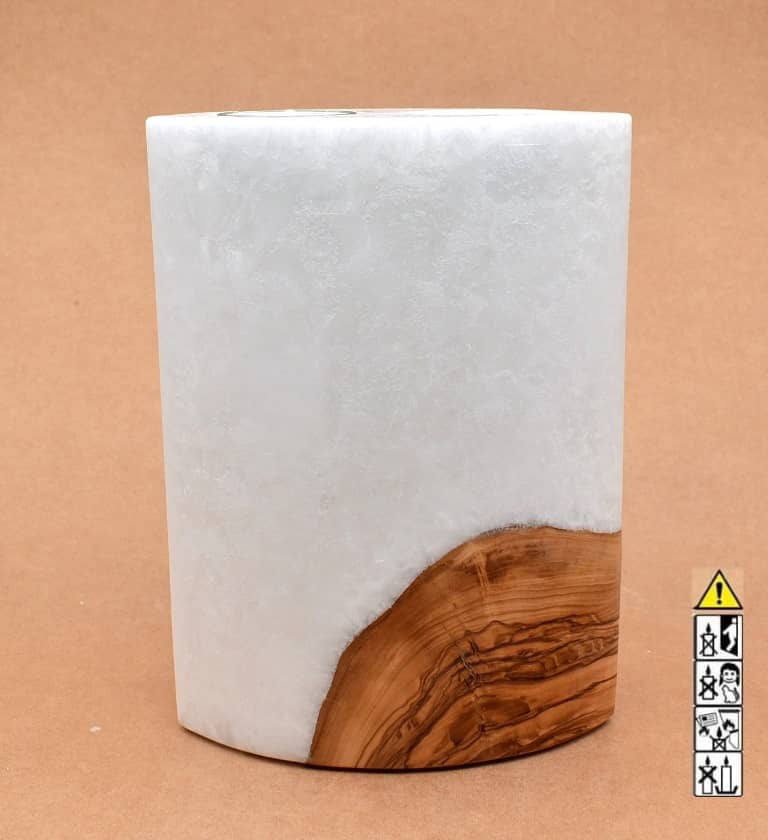 Kerze mit Holzelement, Individuelle, persönliche Hochzeitskerze  Holzkerze, Rund Stearinoptik, Hochzeitskerze mit Teelicht im Kerzen online Shop für Hochzeiten bestellen, günstig kaufen.