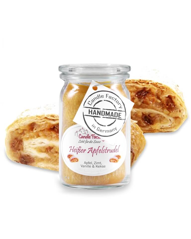 Hochwertige Duftkerze von Candle Factory Baby Mini Jumbo gelb mit dem Duft Hei?er Apfelstrudel im Glas g?nstig in Kerzen Online Shop kaufen. Duftkerzen im Glas. Geschenkidee Baby Mini Jumbo gelb mit dem Duft Hei?er Apfelstrudel im Glas