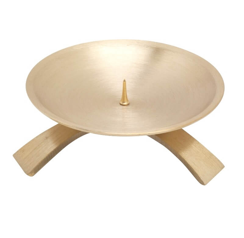 Kerzenständer / Dreifußleuchter Ø Innen = 9,5 cm goldoptik matt mit kleinen Dorn Für ihre Kerze ist ein Kerzenständer / Dreifußleuchter Ø Innen = 9,5 cm goldoptik matt mit kleinen Dorn optimal.