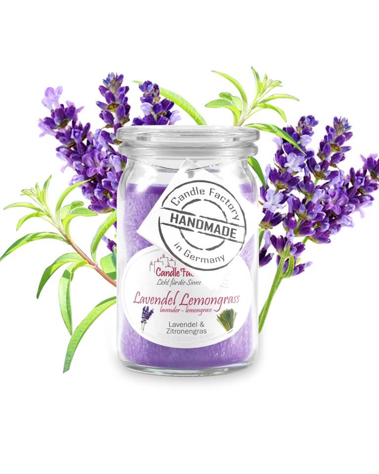 Hochwertige Duftkerze von Candle Factory Lavendel Lemongras Baby Mini Jumbo Duftkerze im Glas in der Farbe lila g?nstig in Kerzen Online Shop kaufen. Duftkerzen im Glas. Geschenkidee Lavendel Lemongras Baby Mini Jumbo Duftkerze im Glas in der Farbe lila.