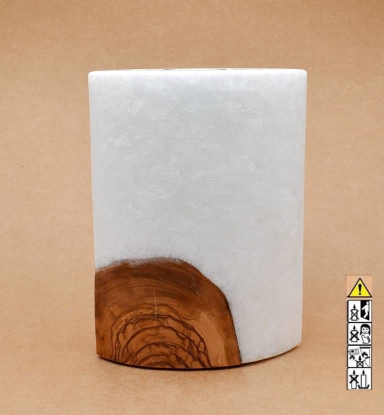 Kerze mit Holz Oval 210x140x80mm Nr.1